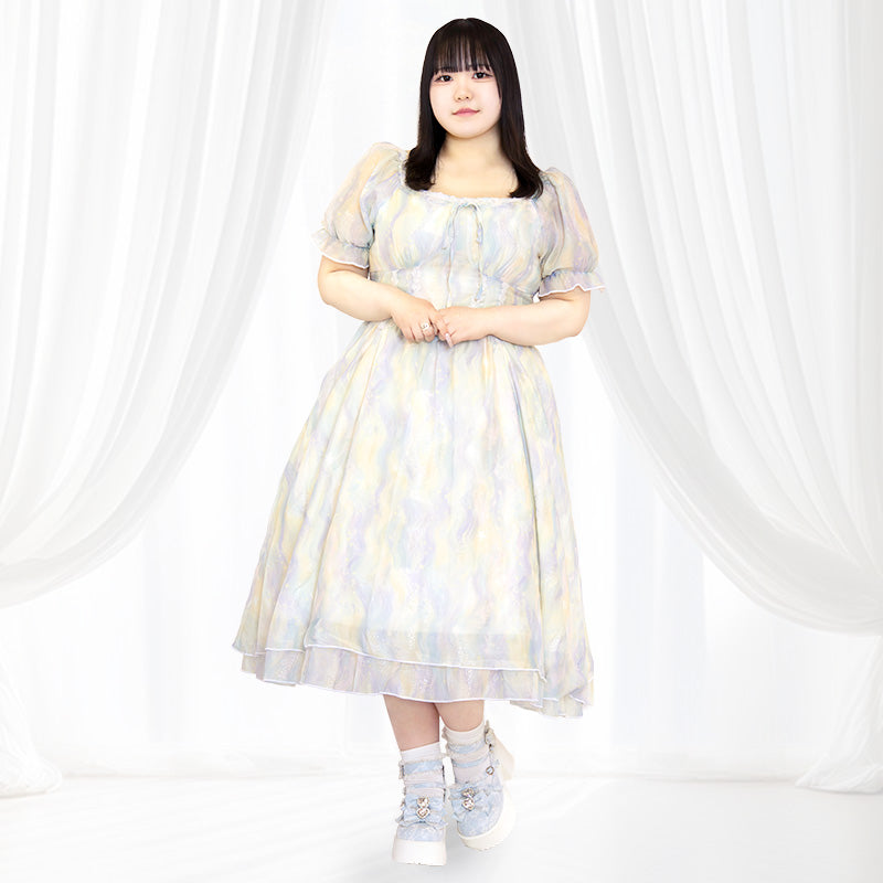 フェアリーバブル・ロング丈ワンピース（3L/4L/5L）/Taberunosky（タベルノスキー）