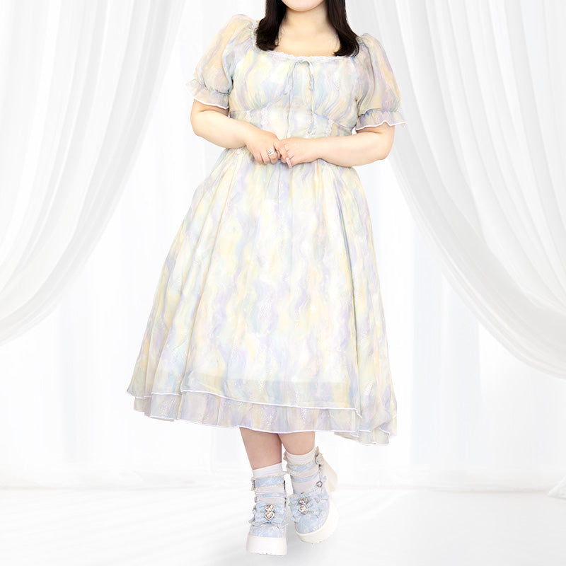 フェアリーバブル・ロング丈ワンピース（3L/4L/5L）/Taberunosky（タベルノスキー）