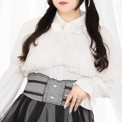 うさぎ刺繍のスウィートケープブラウス(3L/4L/5L/6L)