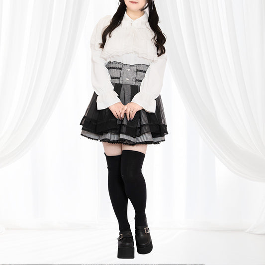 うさぎ刺繍のスウィートケープブラウス(3L/4L/5L/6L)