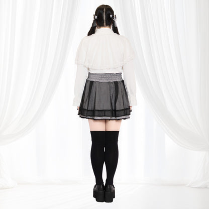 うさぎ刺繍のスウィートケープブラウス(3L/4L/5L/6L)