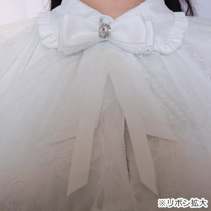 うさぎ刺繍のスウィートケープブラウス(3L/4L/5L/6L)