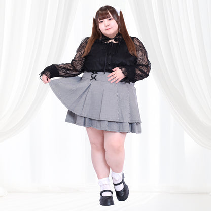 漆黒の小悪魔ちゃんリボンレースカットソー（3L/4L/5L/6L）/Taberunosky（タベルノスキー）