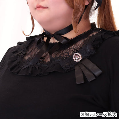 Jet Black Ojou-sama Lace Arm Cover Top (3L/4L/5L/6L) / Taberunosky