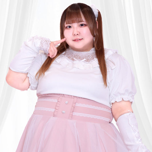純白お嬢様のレースアームカバートップス（3L/4L/5L/6L）/Taberunosky（タベルノスキー）