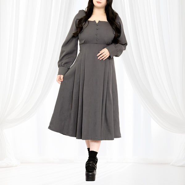 Sugar Gray Bonbon Ribbon Dress (3L/4L/5L/6L) / Taberunosky