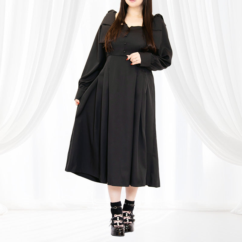 シュガーブラックボンボン・リボンワンピース（3L/4L/5L/6L）/Taberunosky（タベルノスキー）