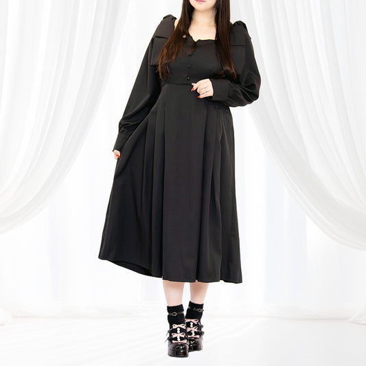 Sugar Black Bonbon Ribbon Dress (3L/4L/5L/6L) / Taberunosky