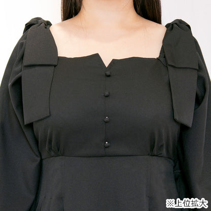 シュガーブラックボンボン・リボンワンピース（3L/4L/5L/6L）/Taberunosky（タベルノスキー）