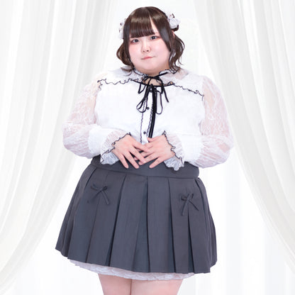 純白キューピットちゃんリボンレースカットソー（3L/4L/5L/6L）/Taberunosky（タベルノスキー）