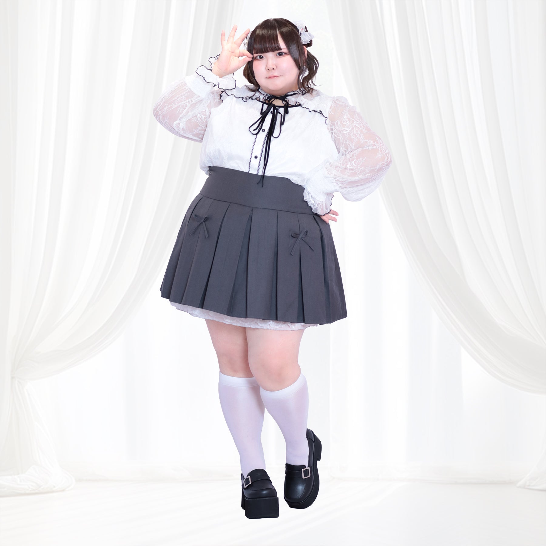 大きいサイズ レディース｜純白キューピットちゃんリボンレース