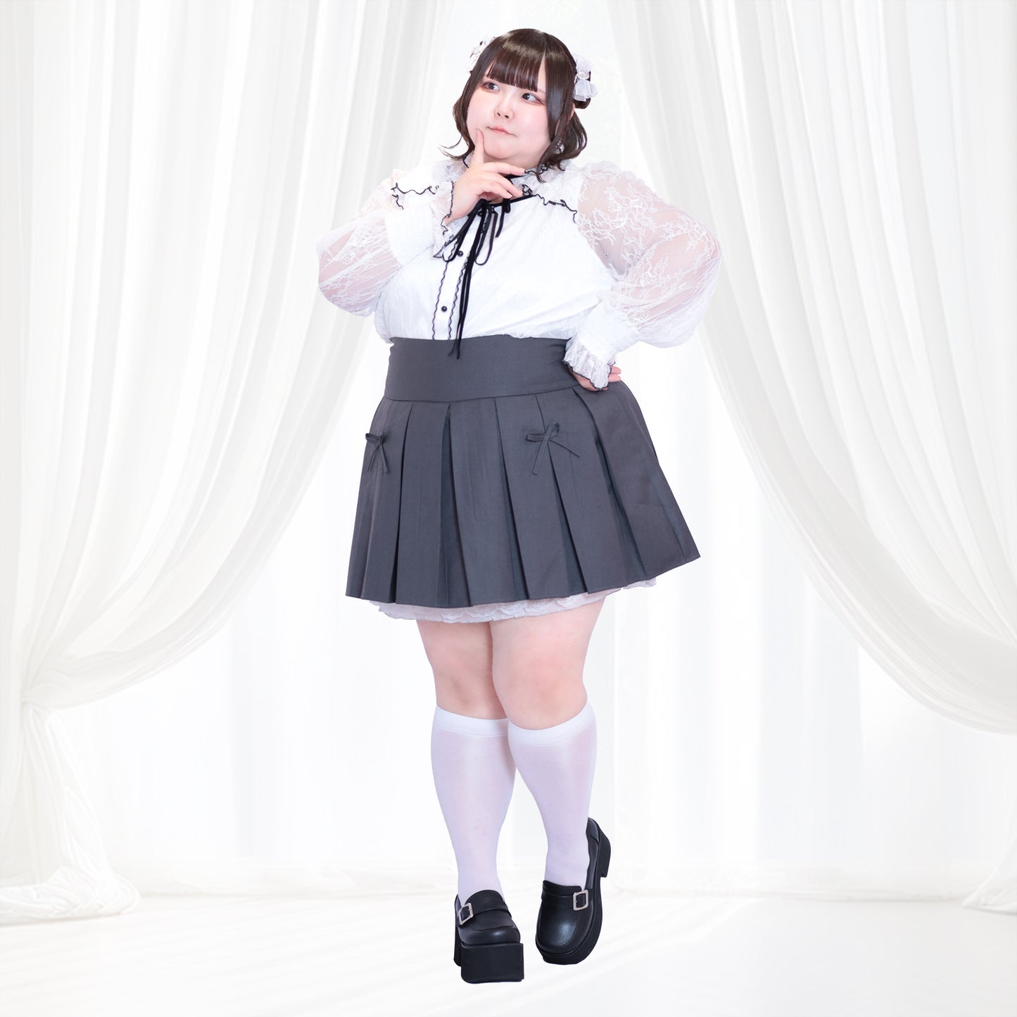 大きいサイズ レディース 純白キューピットちゃんリボンレースカットソー（3L/4L/5L/6L）/Taberunosky（タベルノスキー）
