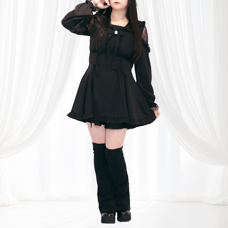 メルティリボン・長袖セーラー襟ドーリーセットアップ（3L/4L/5L/6L）/Taberunosky（タベルノスキー）