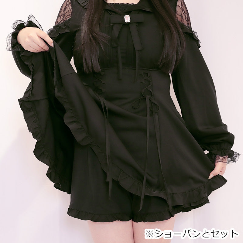 メルティリボン・長袖セーラー襟ドーリーセットアップ（3L/4L/5L/6L）/Taberunosky（タベルノスキー）