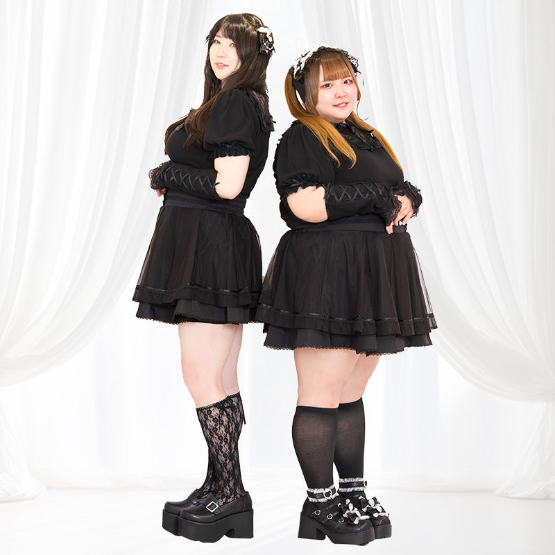 大きいサイズ レディース ブラックコーヒーコルセットスカパン(プラスサイズスカート)（4L/5L/6L）/Taberunosky（タベルノスキー）