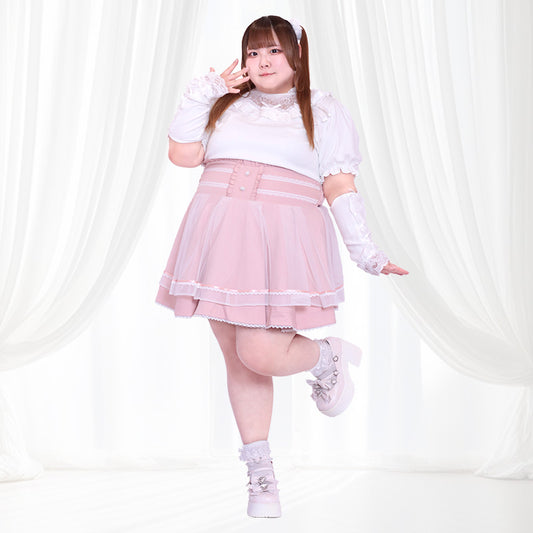 苺みるくコルセットスカパン (プラスサイズスカート)（4L/5L/6L）/Taberunosky（タベルノスキー）