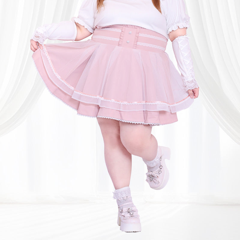 大きいサイズ レディース Strawberry Milk Corset Skirt-Pants (Plus Size Skirt) (4L/5L/6L)/Taberunosky