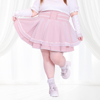 Strawberry Milk Corset Skirt-Pants (Plus Size Skirt) (4L/5L/6L)/Taberunosky