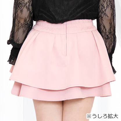 ピンクのうそつきティアードスカート（3L/4L/5L/6L）/Taberunosky（タベルノスキー）