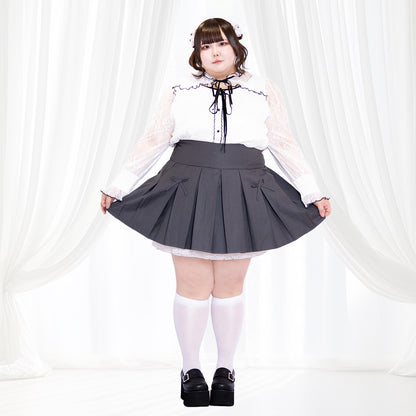 おリボンプリーツスカートミニスカパン（3L/4L/5L/6L）