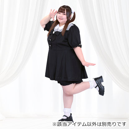 ストライプの地雷ちゃん半袖セットアップ(3L/4L/5L/6L)/Taberunosky（タベルノスキー）