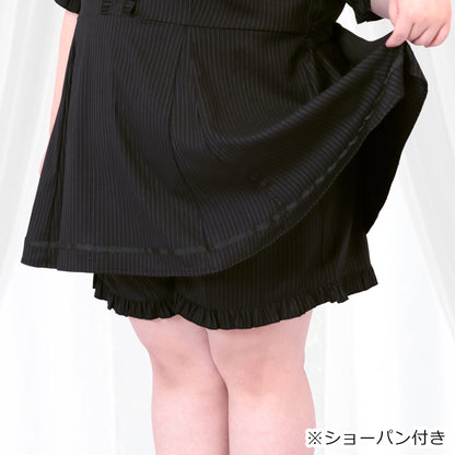 ストライプの地雷ちゃん半袖セットアップ(3L/4L/5L/6L)/Taberunosky（タベルノスキー）