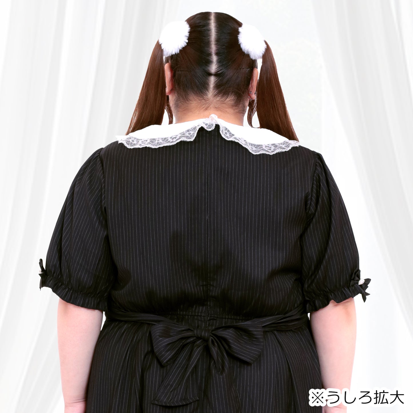 大きいサイズ レディース ストライプの地雷ちゃん半袖セットアップ(3L/4L/5L/6L)/Taberunosky（タベルノスキー）
