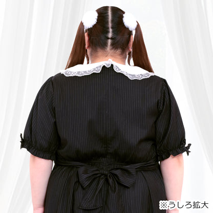 ストライプの地雷ちゃん半袖セットアップ(3L/4L/5L/6L)/Taberunosky（タベルノスキー）