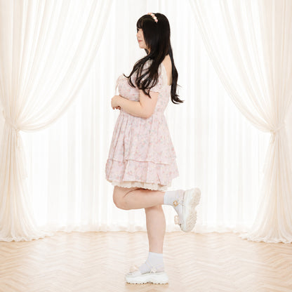 Sweet Bouquet Cotton Flared Mini Dress (L/LL/3L/4L/5L)