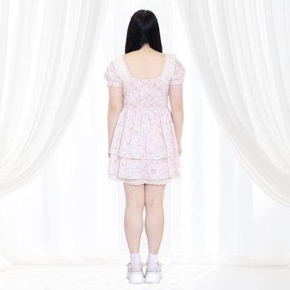 Sweet Bouquet Cotton Flared Mini Dress (L/LL/3L/4L/5L)
