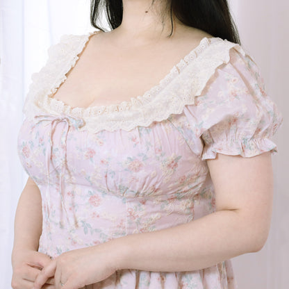 Sweet Bouquet Cotton Flared Mini Dress (L/LL/3L/4L/5L)