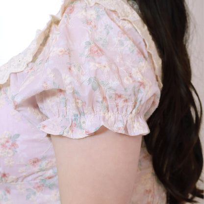 Sweet Bouquet Cotton Flared Mini Dress (L/LL/3L/4L/5L)