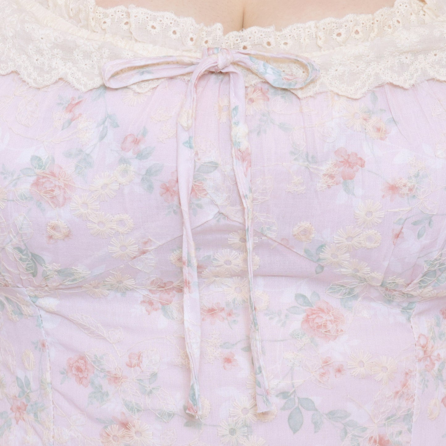 大きいサイズ レディース Sweet Bouquet Cotton Flared Mini Dress (L/LL/3L/4L/5L)
