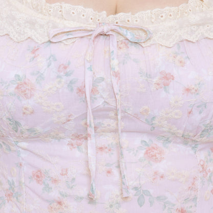 Sweet Bouquet Cotton Flared Mini Dress (L/LL/3L/4L/5L)