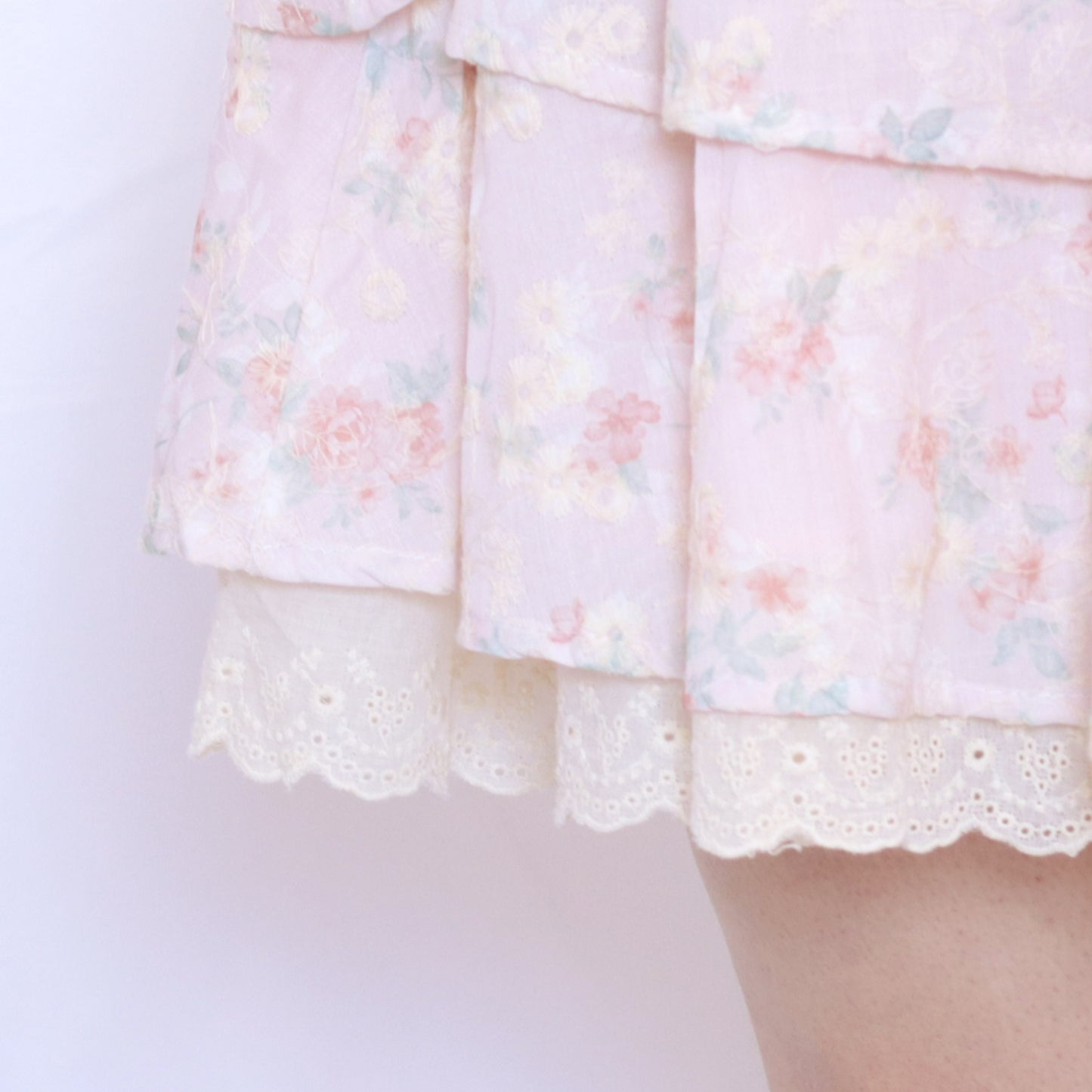 大きいサイズ レディース Sweet Bouquet Cotton Flared Mini Dress (L/LL/3L/4L/5L)