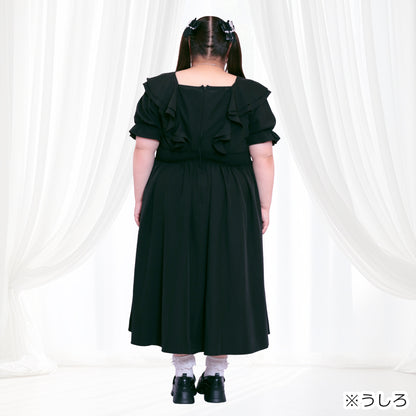 Sweet Black Fluffy Memory Dress (3L/4L/5L/6L) / Taberunosky