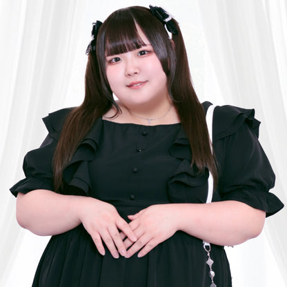 Sweet Black Fluffy Memory Dress (3L/4L/5L/6L) / Taberunosky