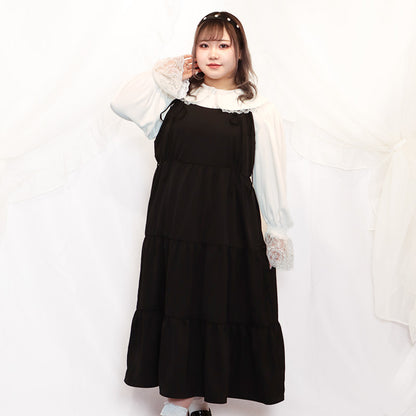 ティアードロングキャミワンピース（ワンサイズ/3L-4L-5L相当)/Taberunosky（タベルノスキー）