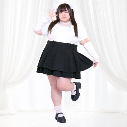 Black False Tiered Skirt (3L/4L/5L/6L) / Taberunosky