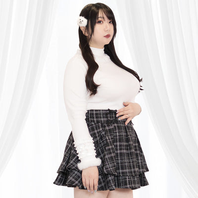 【大きいサイズのトップスランキング】Sugar lace fluffy sleeve fur top (one size fits 3L-5L)