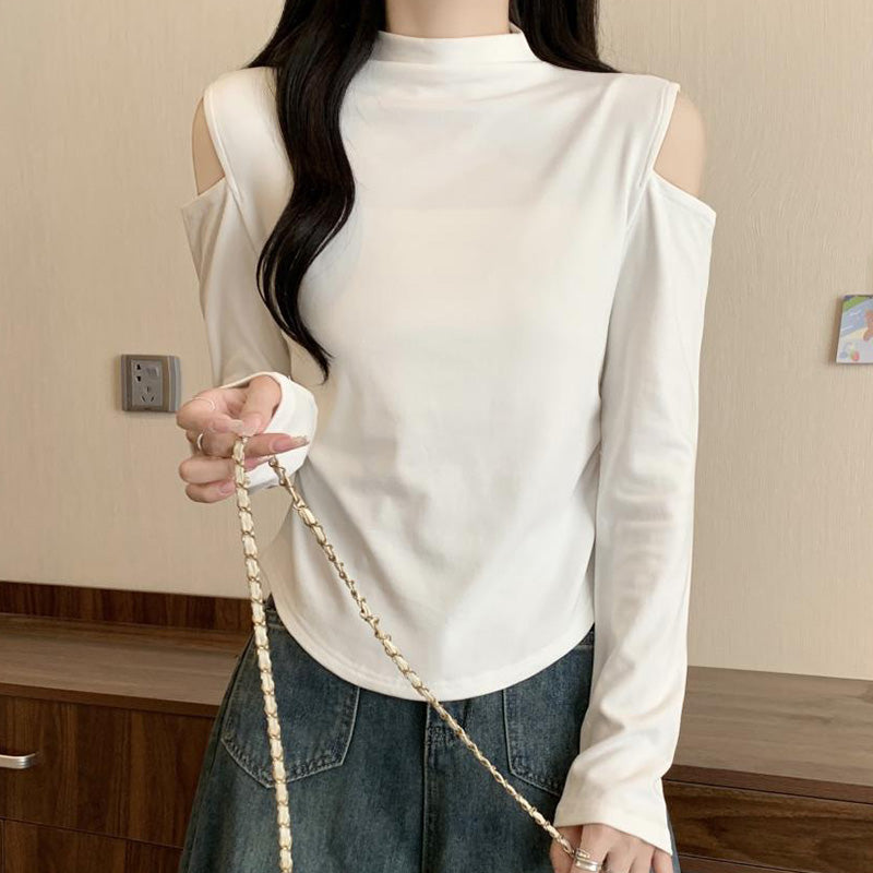 ショルダーリリース・モックネックカットソー(L/LL/3L/4L/5L)