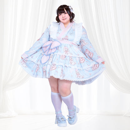 Pastel Dream Ribbon♡Plus Size Yukata Dress