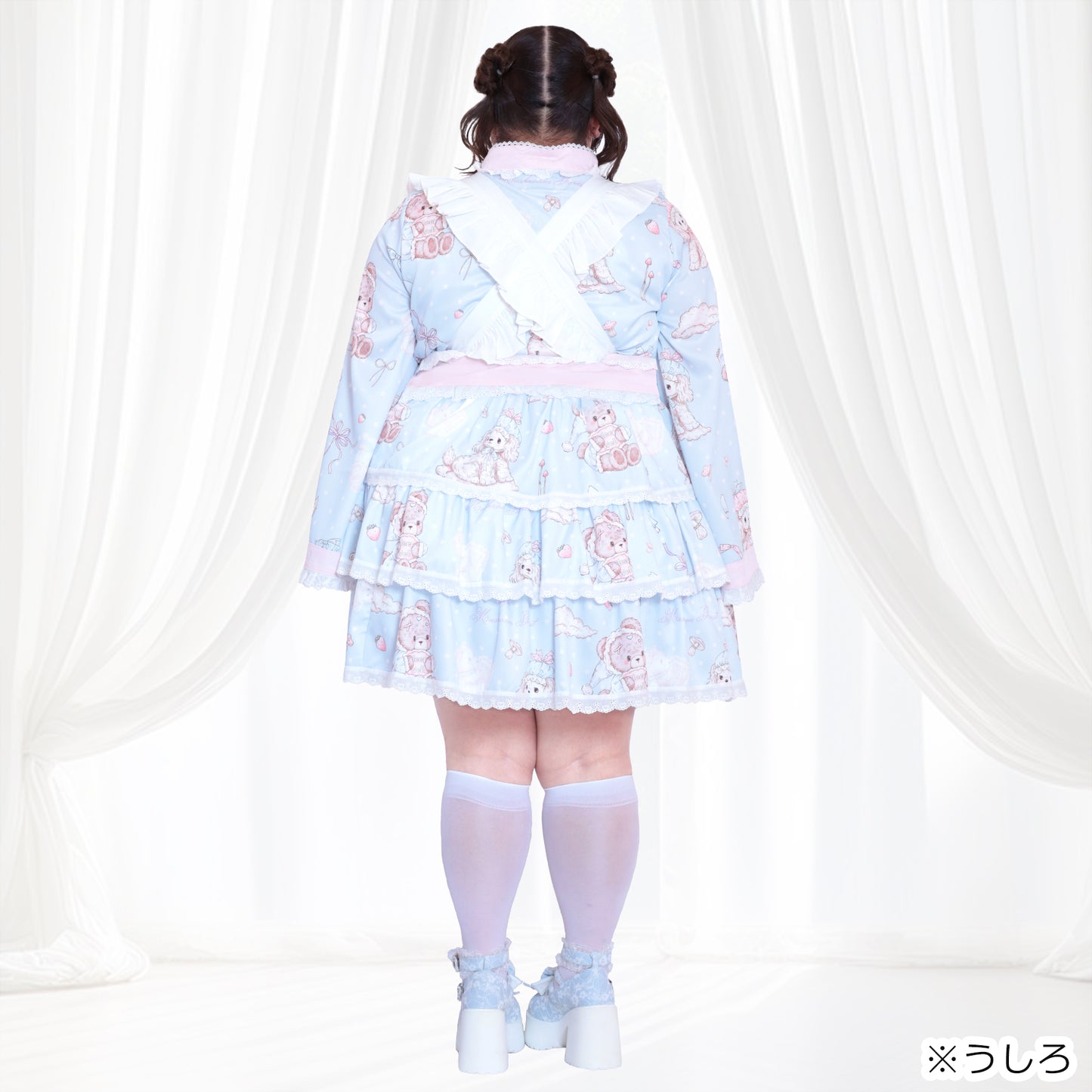 大きいサイズ レディース Pastel Dream Ribbon♡Plus Size Yukata Dress