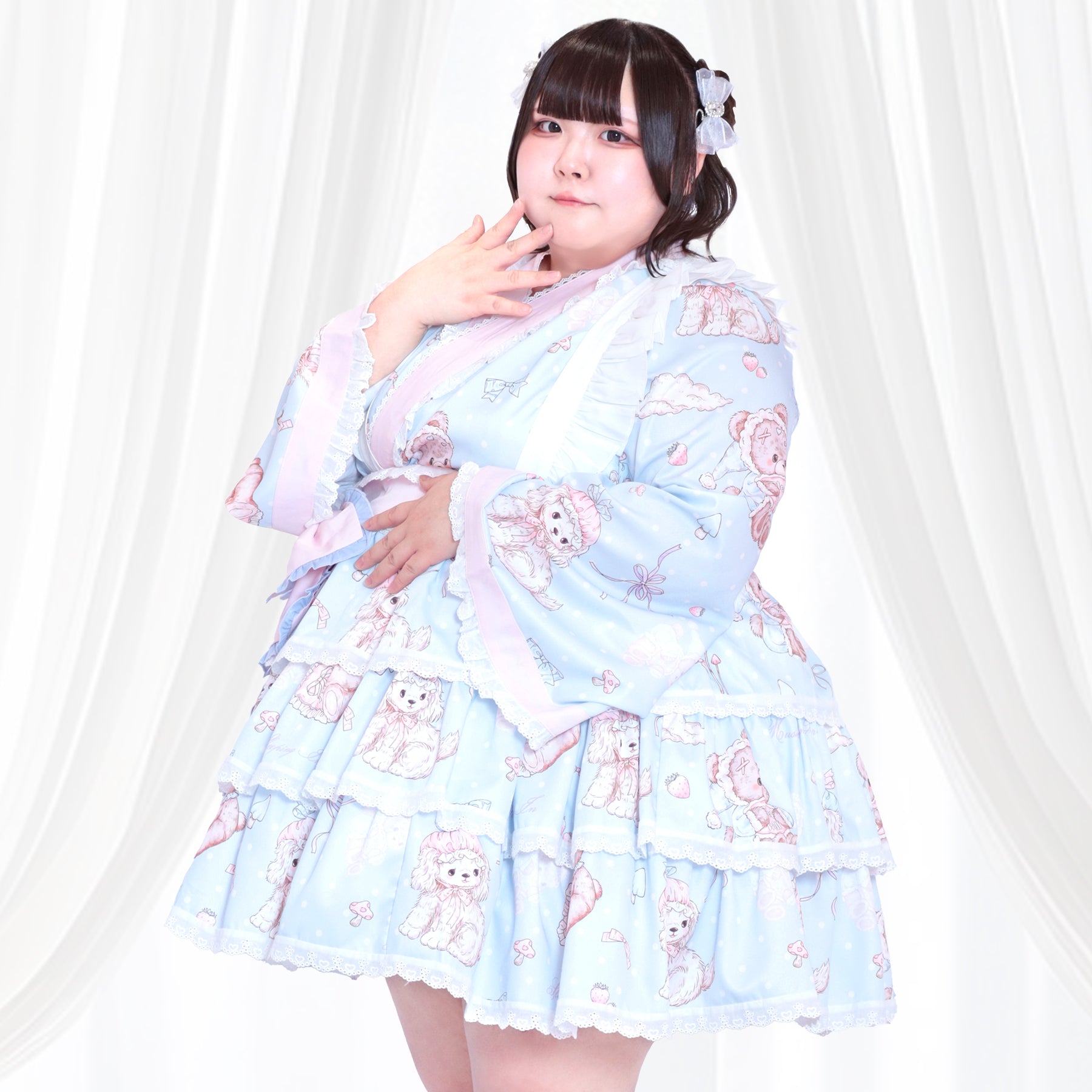 大きいサイズ レディース｜【即納】ブルーパステルドリームリボン