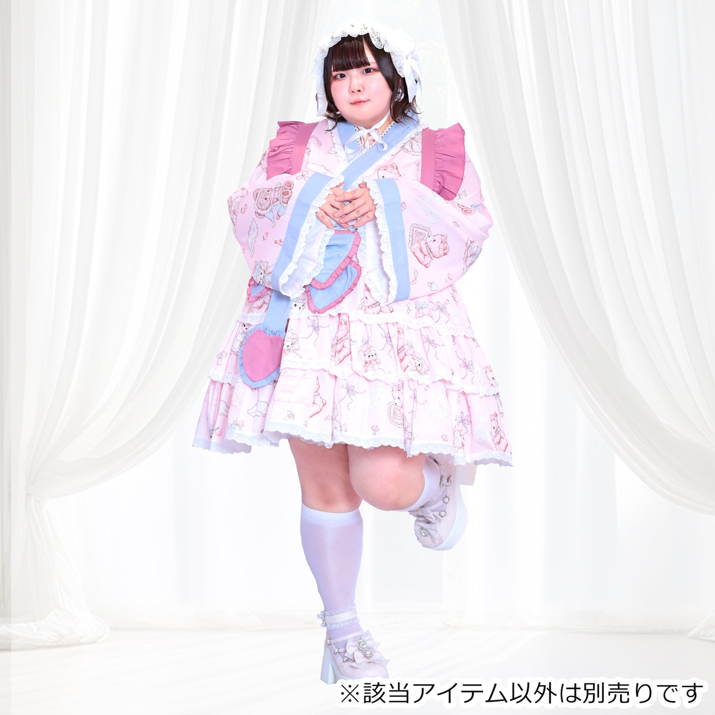 大きいサイズ レディース Pastel Dream Ribbon♡Plus Size Yukata Dress
