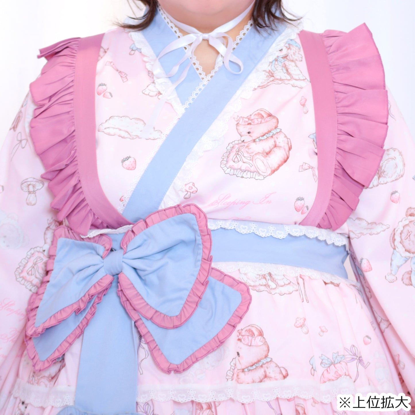 大きいサイズ レディース Pastel Dream Ribbon♡Plus Size Yukata Dress
