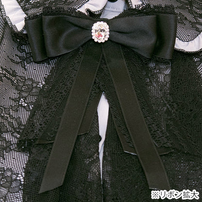 メロウナイト・地雷グレーブルーレースケープブラウス（3L/4L/5L）