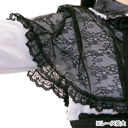 メロウナイト・地雷グレーブルーレースケープブラウス（3L/4L/5L）