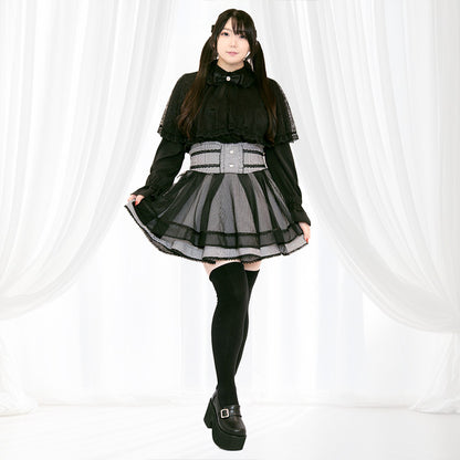 メロウナイト・地雷ブラックレースケープブラウス（3L/4L/5L）