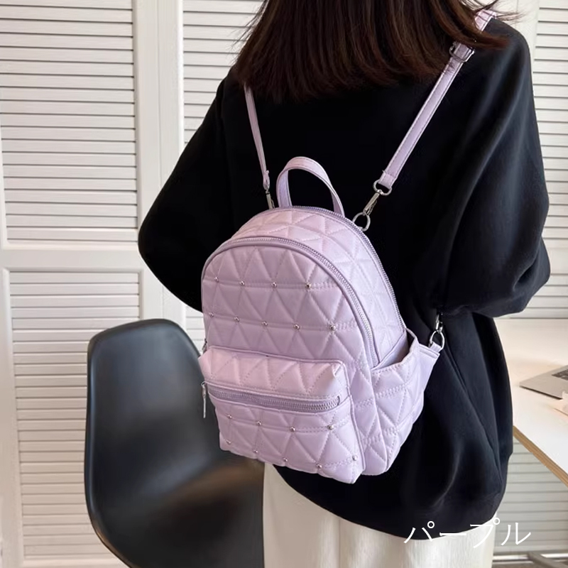 大きいサイズ レディース スタッズ付きキルティングリュックBAG/Taberunosky(タベルノスキー) BAG,大きいサイズ,プラスサイズ,カジュアル,小物,カバン,リュック 5